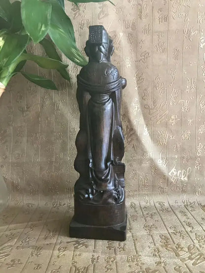 22CM tall # bless family Safety Health luck Talisman home efficacious Protection Sea Goddess Meizhou Mazu wood Carving statue