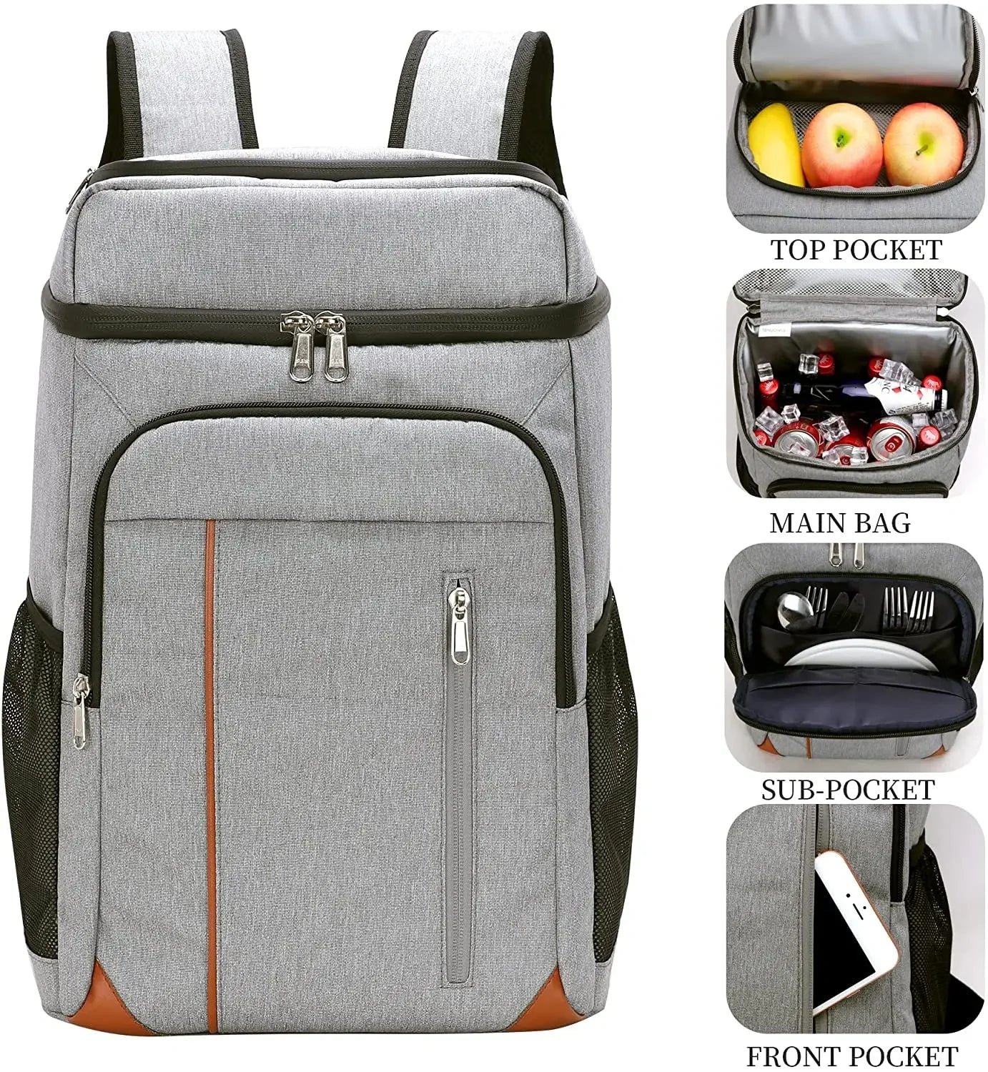 22L Cooler Bag 100% Leakpoof Large Insulated Outdoor Picnic Beach Thermal Lunch Bags Car Refrigerator Food Waterproof Backpack