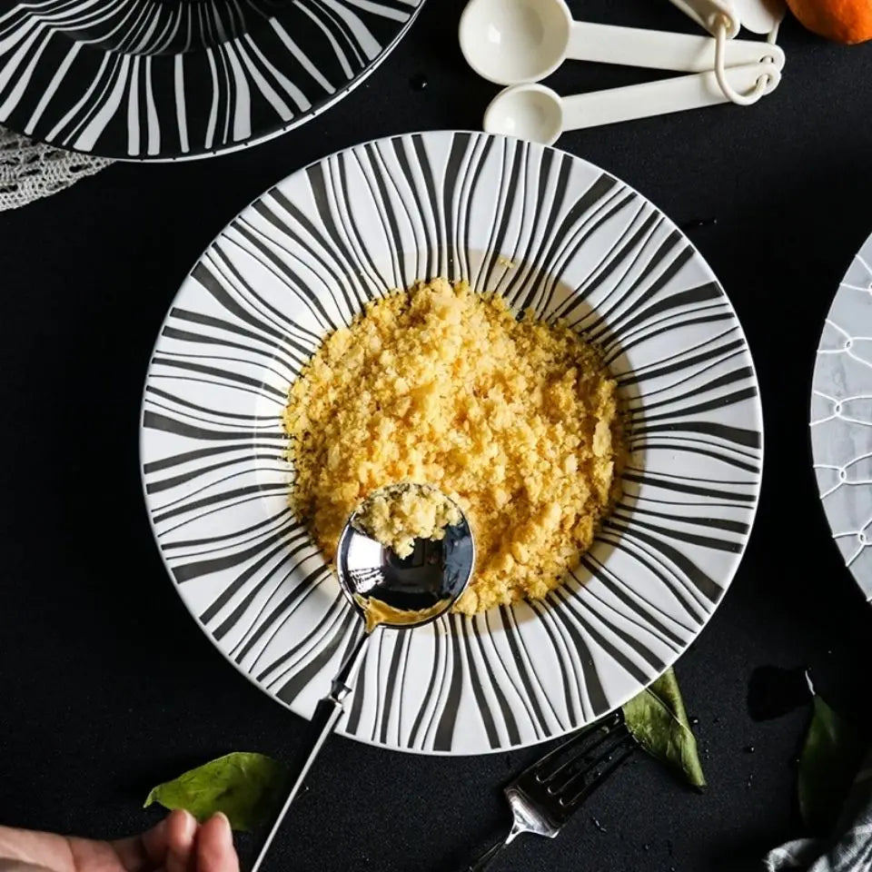 22cm Dinner Dishes Set 25cm Straw Hat Pasta Dish Plate Sets Dining Tables Plates Dinnerware Plates for Food Tableware Kitchen