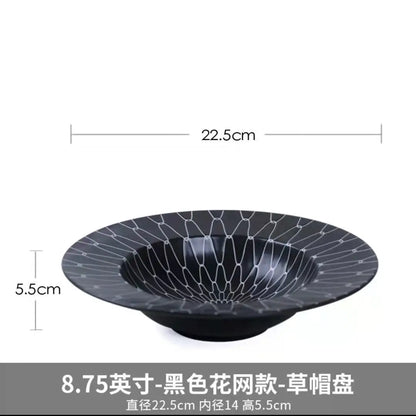 22cm Dinner Dishes Set 25cm Straw Hat Pasta Dish Plate Sets Dining Tables Plates Dinnerware Plates for Food Tableware Kitchen