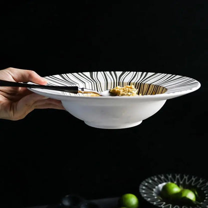 22cm Dinner Dishes Set 25cm Straw Hat Pasta Dish Plate Sets Dining Tables Plates Dinnerware Plates for Food Tableware Kitchen
