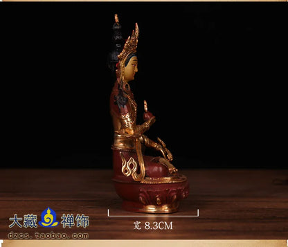 22cm TALL# GOOD # bless Safety Health Talisman #efficacious Protection Nepal Gold-plated Ksitigarbha Bodhisattva Buddha statue