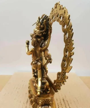 22cm bronze buddha Auspicious Guardian statue Hell Lord Jiang Yan Mozun
