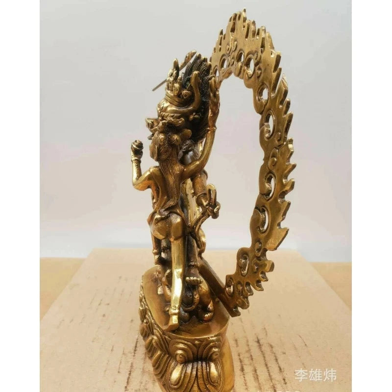 22cm bronze buddha Auspicious Guardian statue Hell Lord Jiang Yan Mozun