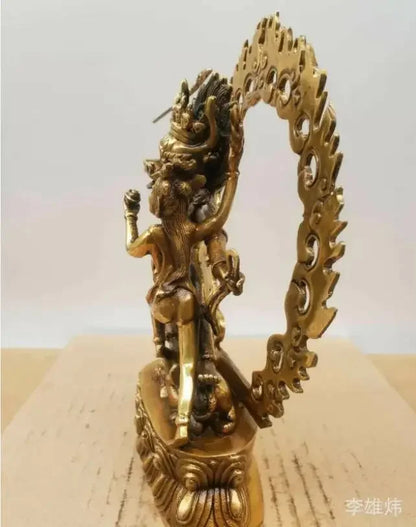 22cm bronze buddha Auspicious Guardian statue Hell Lord Jiang Yan Mozun