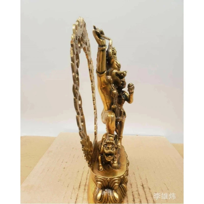 22cm bronze buddha Auspicious Guardian statue Hell Lord Jiang Yan Mozun