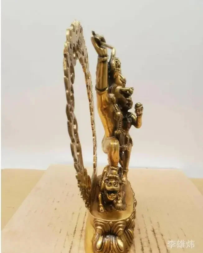 22cm bronze buddha Auspicious Guardian statue Hell Lord Jiang Yan Mozun