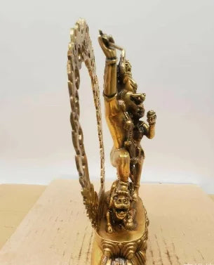 22cm bronze buddha Auspicious Guardian statue Hell Lord Jiang Yan Mozun