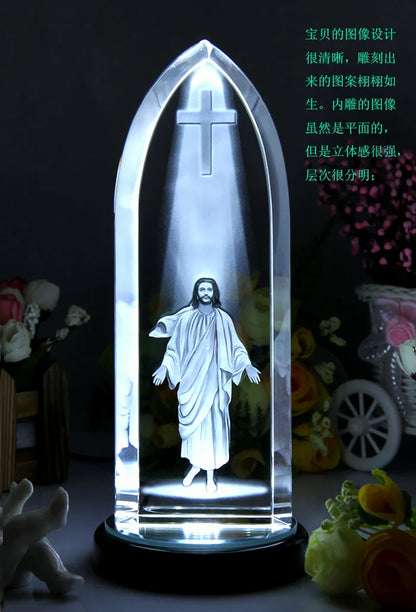22cm large # Christianity Catholicism family effective blessing The Advent of Christ Jesus God statue crystal cross Ornament