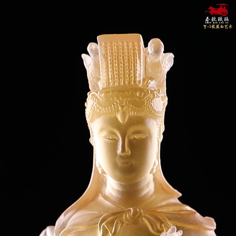 23 cm Coloured Glaze Mazu Empress Idol Our Lady Buddha Diva Home Worship Ornament
