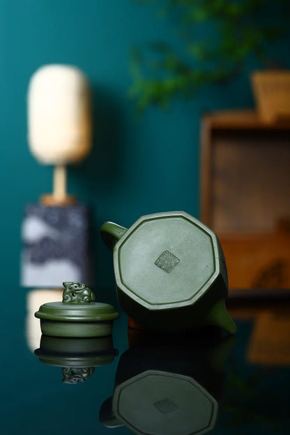 230CC Real Handmade Green Kettle Yixing Purple Clay Teapot Puer Tea Set Kung Fu Zisha Teaware