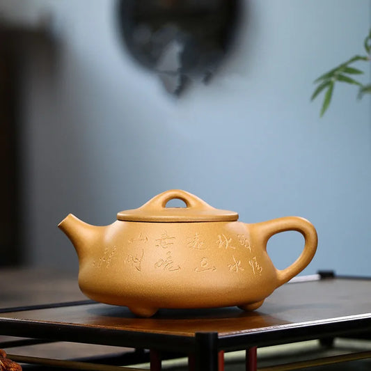 230CC Scenery Boat Pot Zisha Teapot Yixing Handmade Pot Kung-fu Teaware Purple Clay Drinkware For Puer Green Black Chinese Tea