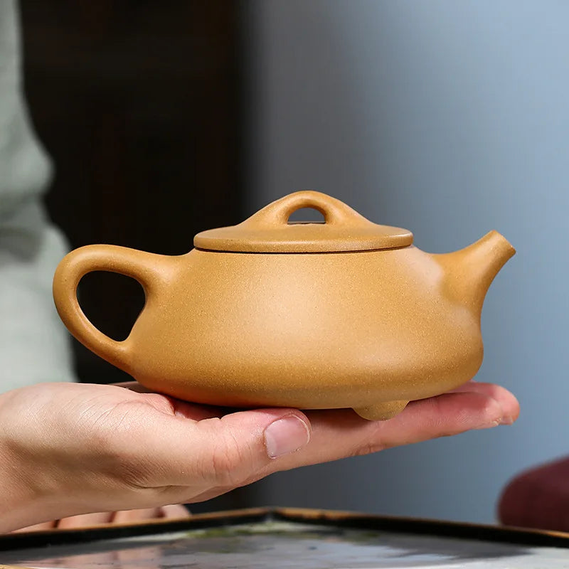 230CC Scenery Boat Pot Zisha Teapot Yixing Handmade Pot Kung-fu Teaware Purple Clay Drinkware For Puer Green Black Chinese Tea