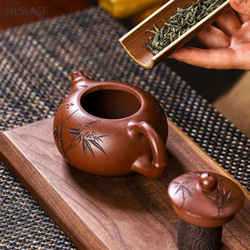 230ML Yixing Raw Ore Purple Clay Teapot Handmade Dahongpao Xishi Tea Pot Home Zisha Teaware Classic Beauty Filter Tea Kettle