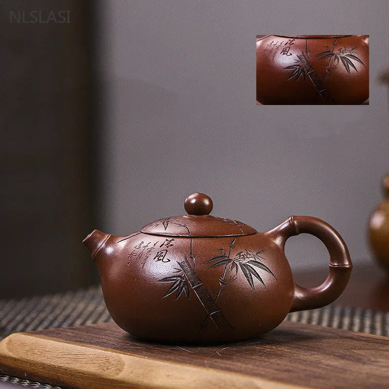 230ML Yixing Raw Ore Purple Clay Teapot Handmade Dahongpao Xishi Tea Pot Home Zisha Teaware Classic Beauty Filter Tea Kettle