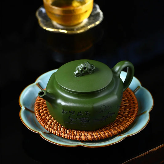 230cc Boutique Yixing Purple Clay Teapot Chinese Zisha Teaware Handmade Green Mud Tea Pot Home Custom Beauty Filter Tea Infuser