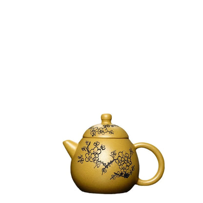 230cc Handmade Kung-Fu Teaware, Yixing Clay Horizontal Pot, Zisha Teapot, Purple Clay Drinkware for Puer Green and Black