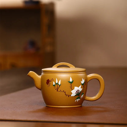 230cc Yixing Purple Clay Pot Collection Gold Section All Handmade Teapot Drinking Pu'er Kung Fu Tea Set Chinese Teapot