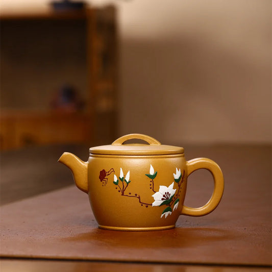 230cc Yixing Purple Clay Pot Collection Gold Section All Handmade Teapot Drinking Pu'er Kung Fu Tea Set Chinese Teapot