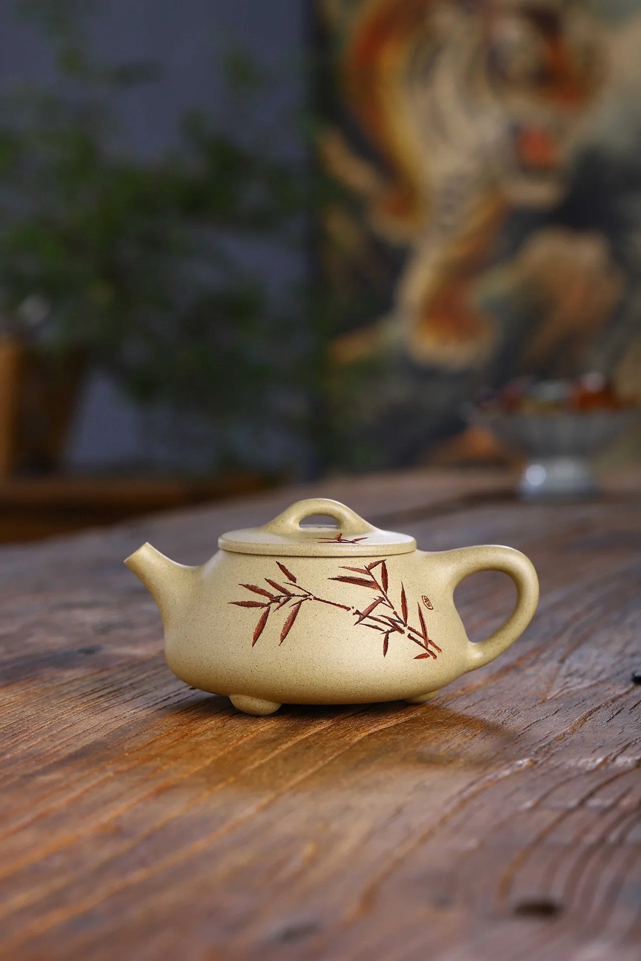 230cc Yixing Purple Clay Teapot Stone Scoop Tea Pot Beauty Kettle Raw Ore Handmade Teaware Tea Ceremony Gifts