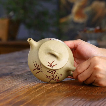 230cc Yixing Purple Clay Teapot Stone Scoop Tea Pot Beauty Kettle Raw Ore Handmade Teaware Tea Ceremony Gifts