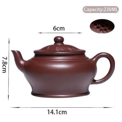 230ml Authentic Yixing Purple Clay Teapots Famous Artists Handmade Tea Pot Kettle Chinese Zisha Tea Set Customized Teaware