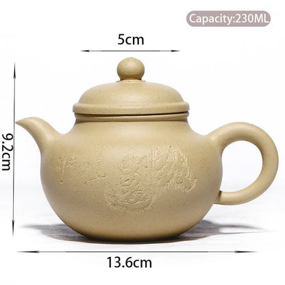 230ml Authentic Yixing Raw Ore Purple Clay Teapots Famous Artists Handmade Tea Pot Beauty Kettle Chinese Zisha Tea Set Teaware