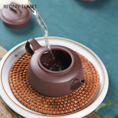 230ml Chinese Authentic Yixing Purple Clay Teapots Famous Handmade Tea Pot Raw Ore Purple Mud Kettle Zisha Tea Set Teaware