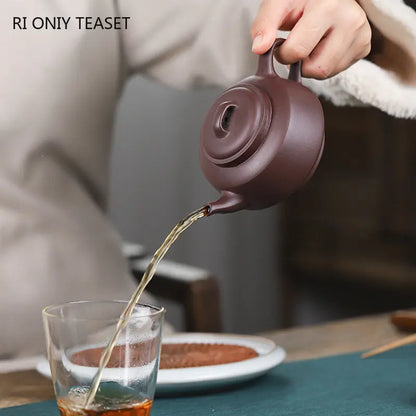 230ml Chinese Authentic Yixing Purple Clay Teapots Famous Handmade Tea Pot Raw Ore Purple Mud Kettle Zisha Tea Set Teaware
