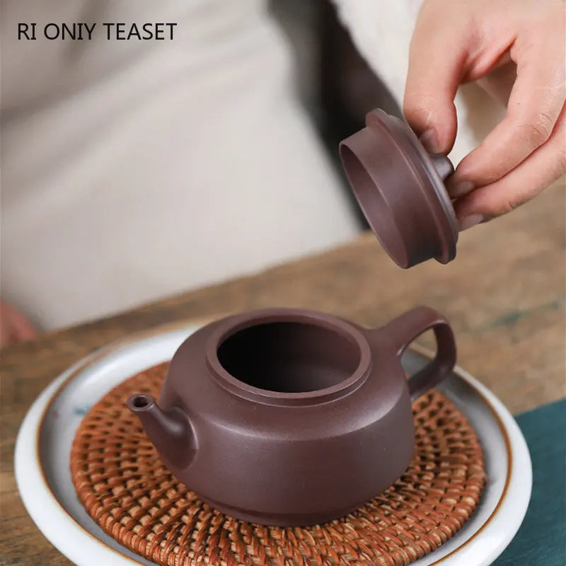 230ml Chinese Authentic Yixing Purple Clay Teapots Famous Handmade Tea Pot Raw Ore Purple Mud Kettle Zisha Tea Set Teaware