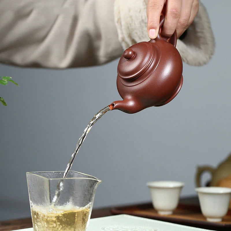 230ml Chinese Yixing High-end Purple Clay Teapots Famous Handmade Tea Pot Raw Ore Purple Mud Kettle Zisha Tea Set Collection