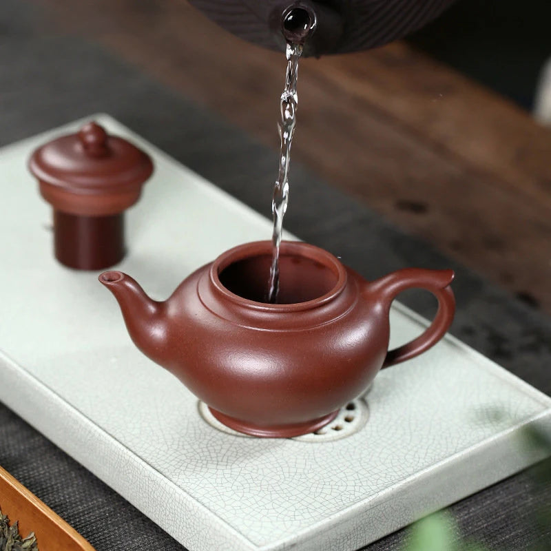 230ml Chinese Yixing High-end Purple Clay Teapots Famous Handmade Tea Pot Raw Ore Purple Mud Kettle Zisha Tea Set Collection