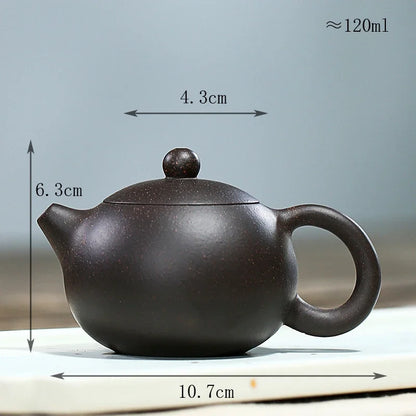 230ml Chinese Yixing High-end Purple Clay Teapots Famous Handmade Xishi Tea Pot Raw Ore Sesame Duan Mud Kettle Zisha Tea Set