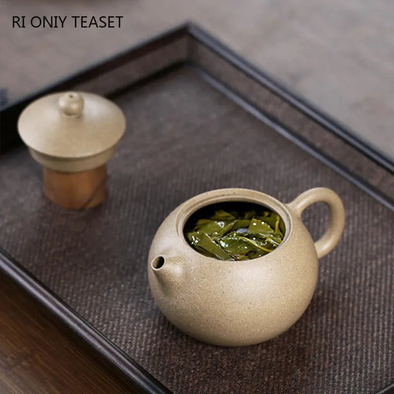 230ml Chinese Yixing High-end Purple Clay Teapots Famous Handmade Xishi Tea Pot Raw Ore Sesame Duan Mud Kettle Zisha Tea Set