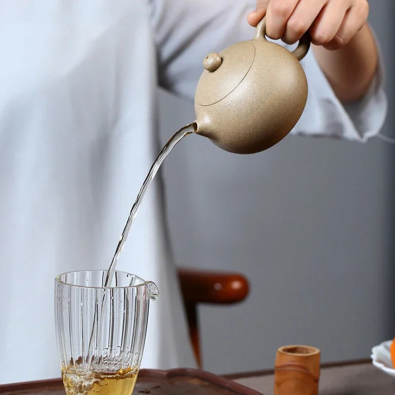 230ml Chinese Yixing High-end Purple Clay Teapots Famous Handmade Xishi Tea Pot Raw Ore Sesame Duan Mud Kettle Zisha Tea Set