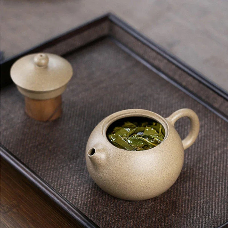 230ml Chinese Yixing High-end Purple Clay Teapots Famous Handmade Xishi Tea Pot Raw Ore Sesame Duan Mud Kettle Zisha Tea Set
