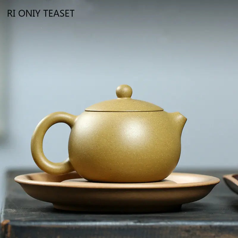 230ml Chinese Yixing High-end Purple Clay Teapots Famous Mud-painted Flower Pattern Handmade Xishi Tea Pot  Kettle Zisha Tea Set