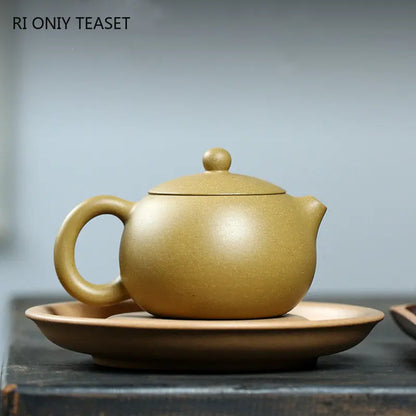 230ml Chinese Yixing High-end Purple Clay Teapots Famous Mud-painted Flower Pattern Handmade Xishi Tea Pot  Kettle Zisha Tea Set