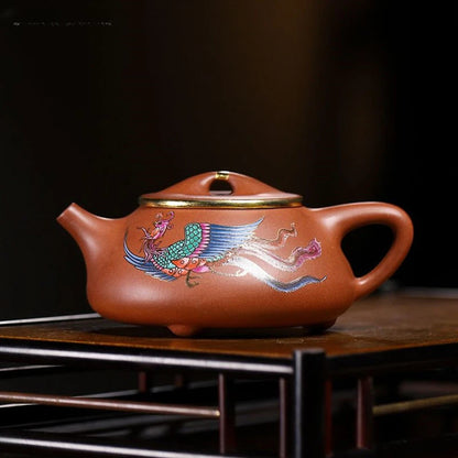 230ml Chinese Yixing Purple Clay Tea Kettle Handmade Beauty Stone Scoop Pot Raw Ore Zhu Mud Filter Teaware Zisha Tea Accessories