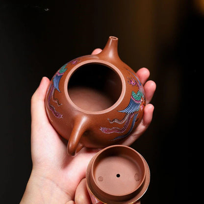 230ml Chinese Yixing Purple Clay Tea Kettle Handmade Beauty Stone Scoop Pot Raw Ore Zhu Mud Filter Teaware Zisha Tea Accessories