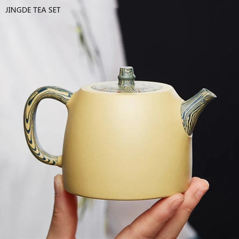 230ml Chinese Yixing Purple Clay Tea Pot Boutique Master Hand-painted Tea Pot High Quality Zisha Teaware Filter Beauty Kettle