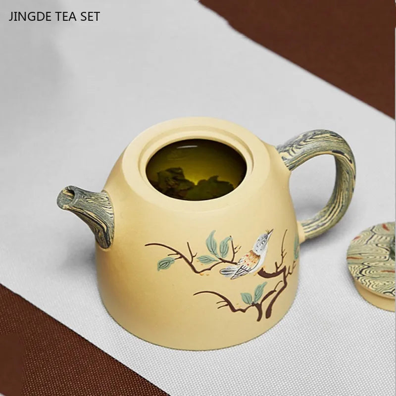 230ml Chinese Yixing Purple Clay Tea Pot Boutique Master Hand-painted Tea Pot High Quality Zisha Teaware Filter Beauty Kettle