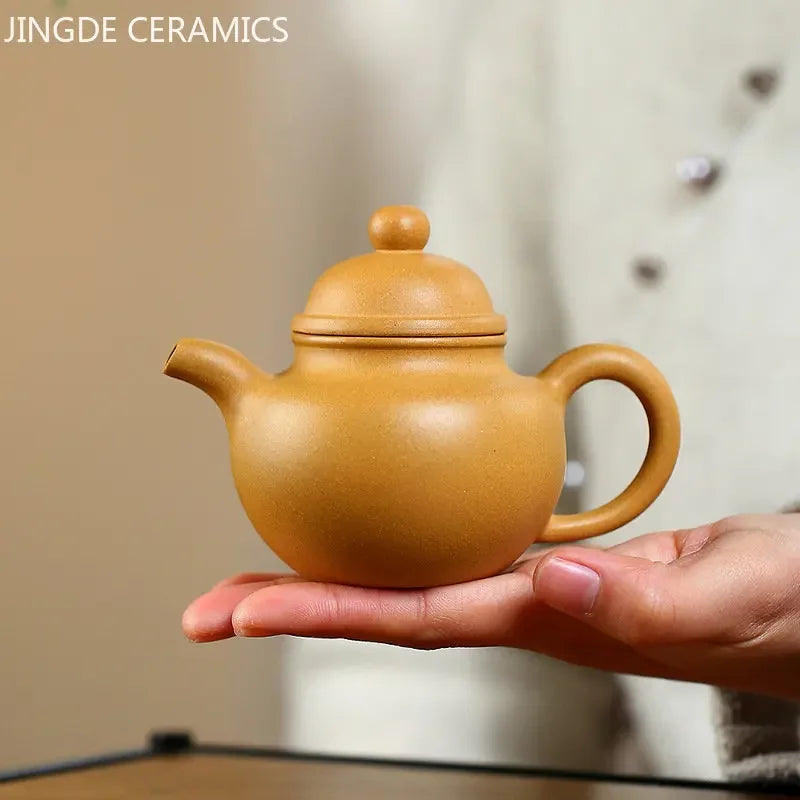 230ml Chinese Yixing Purple Clay Tea Pot Handmade Filter Beauty Kettle Raw Ore Section Mud Tea Set Antique Zisha Teapot