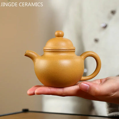 230ml Chinese Yixing Purple Clay Tea Pot Handmade Filter Beauty Kettle Raw Ore Section Mud Tea Set Antique Zisha Teapot