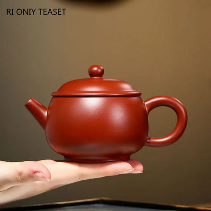230ml Chinese Yixing Purple Clay Teapots Ball Hole Filter Famous Handmade Tea Pot Raw Ore Dahongpao Kettle Zisha Tea Set