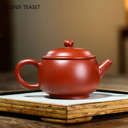 230ml Chinese Yixing Purple Clay Teapots Ball Hole Filter Famous Handmade Tea Pot Raw Ore Dahongpao Kettle Zisha Tea Set