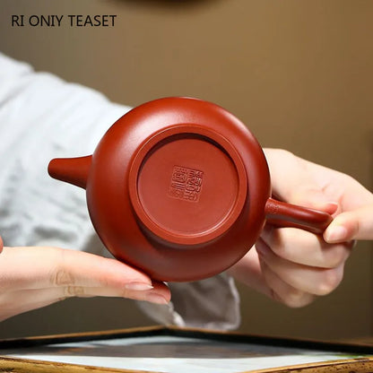 230ml Chinese Yixing Purple Clay Teapots Ball Hole Filter Famous Handmade Tea Pot Raw Ore Dahongpao Kettle Zisha Tea Set