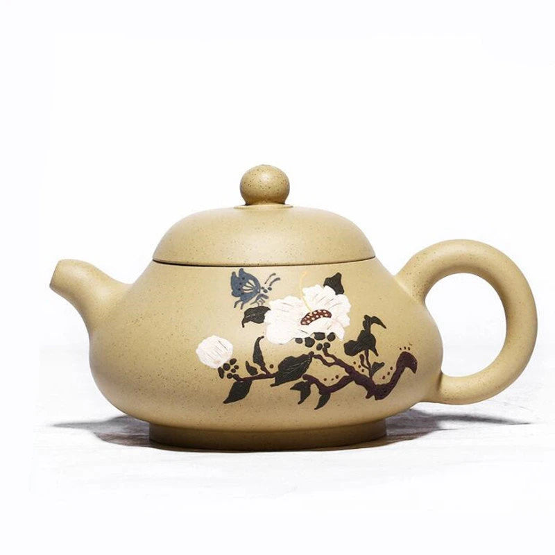230ml Chinese Yixing Purple Clay Teapots Famous Artists Handmade Flowers Tea Pot Beauty Kettle Authentic Zisha Tea Set Teaware