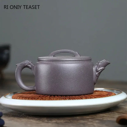 230ml Chinese Yixing Purple Clay Teapots Famous Artists Handmade Large Caliber Tea Pot Kettle High-end Zisha Tea Set Collection