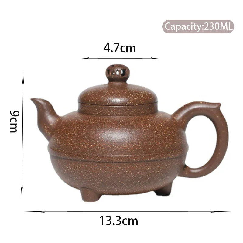 230ml Chinese Yixing Purple Clay Teapots Famous Artists Handmade Raw Ore Multicolored Section Mud Tea Pot Kettle Zisha Tea Set